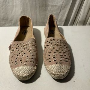 pureSole tan suede cutout flats size 12 NWT